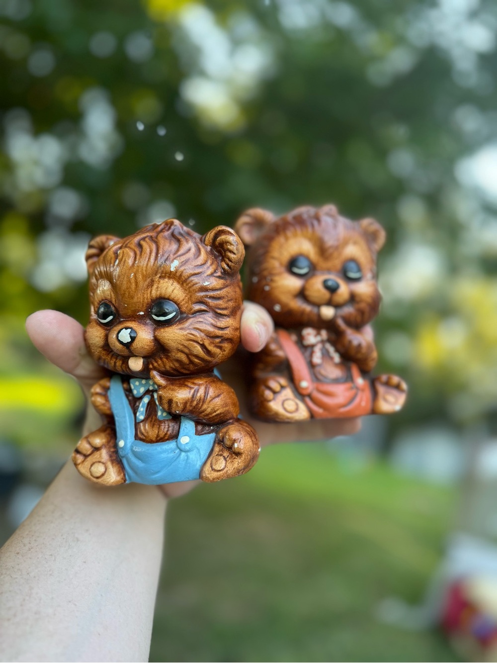 Vintage teddy bear figurines